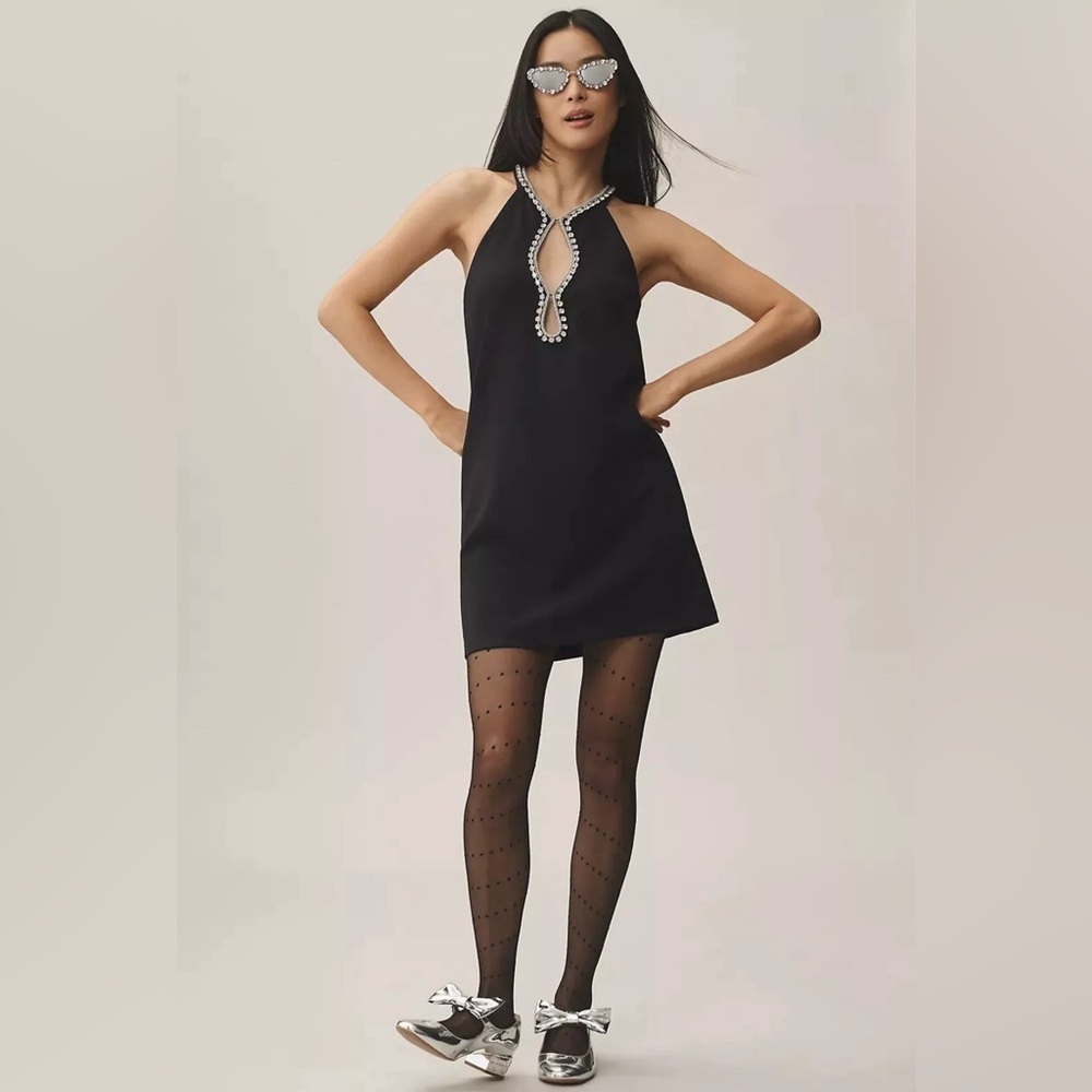 NWT Anthropologie Maeve Sleeveless Rhinestone Cutout Mini Dress Sz XL